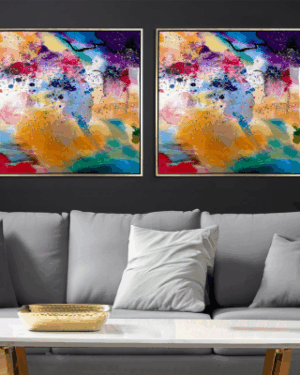 Multi colour 3D wall art