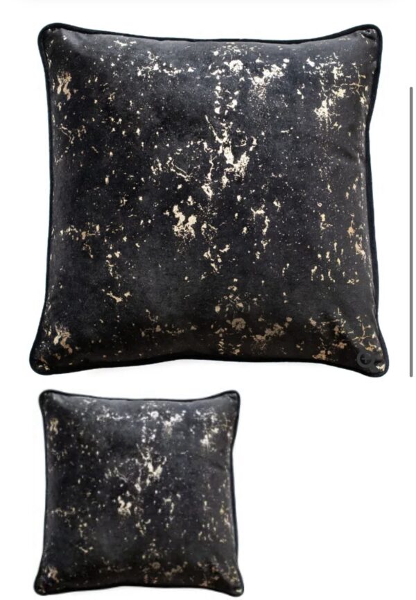 Shimmer cushion, black and gold