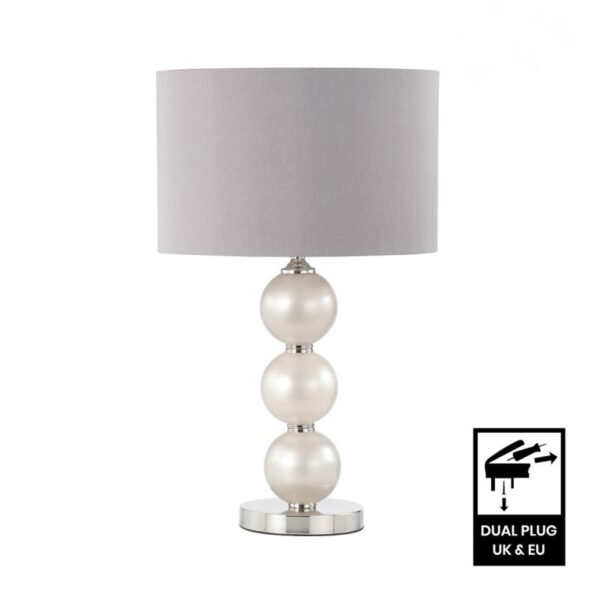 Opal Grey Pearl effect glass table lamp