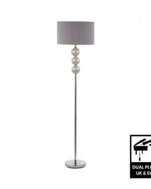 Opal Grey pearl effect glass floor lamp