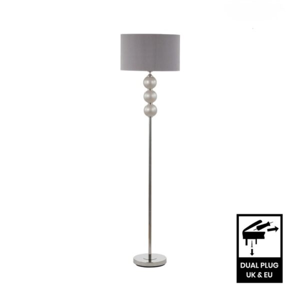 Opal Grey pearl effect glass floor lamp