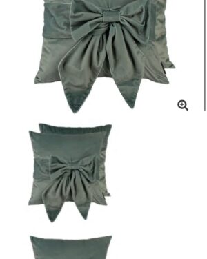 Bow cushion sage