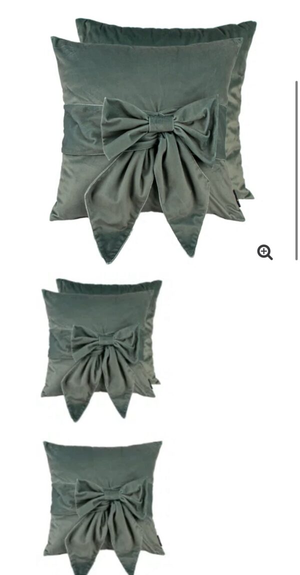 Bow cushion sage