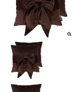 Bow cushion brown