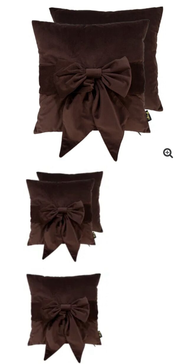 Bow cushion brown