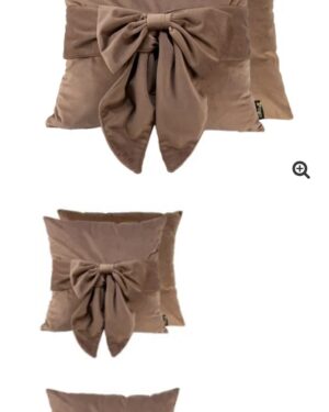Bow cushion taupe
