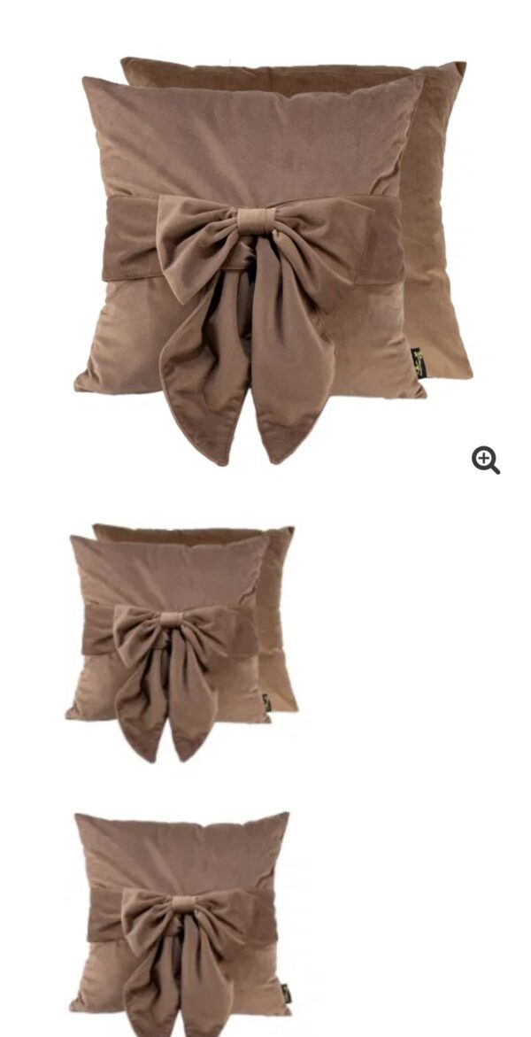 Bow cushion taupe